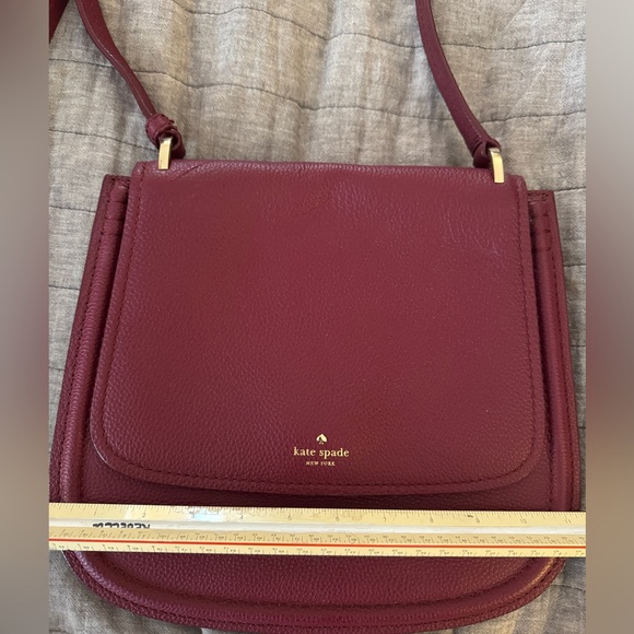 LIKE NEW KATE SPADE ♠️ Orchard Street burgundy leather satchel adjustable strap - Picture 8 of 10